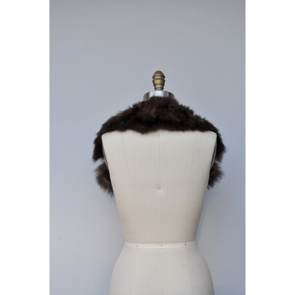 Vintage Dark Brown Shearling Fur Collar Soft Fluffy Chunky Almost Famous - Picture 6 of 9